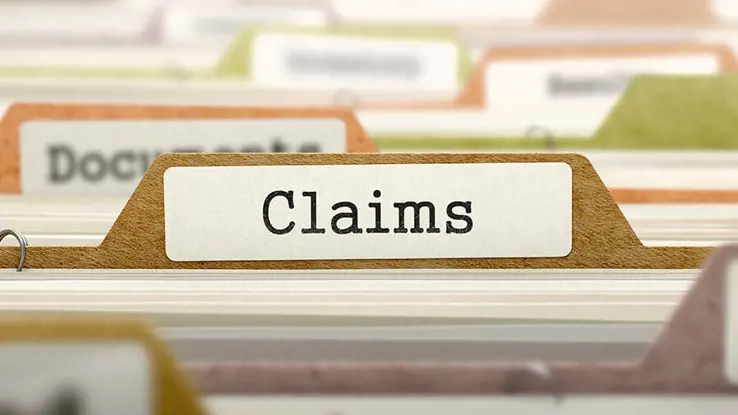Filing folders with "Claims" folder in focus